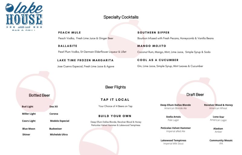 New Drink Menu 519 1 Lake House White Rock Bar & Grill